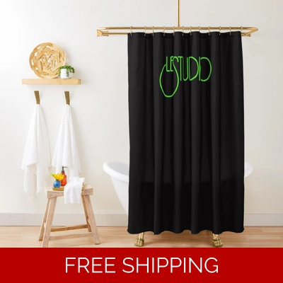 Le Studio Shower Curtain Black Lime Green Logo Le Studio Shower Curtain Black Lime Green Logo
